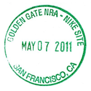 GOLDEN GATE NRA - NIKE SITE - Stamp